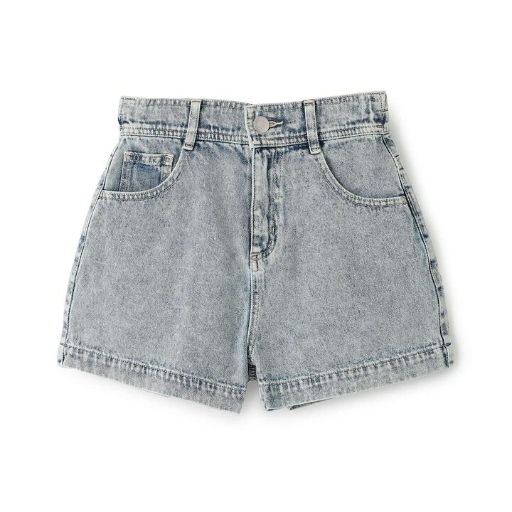 Embossed Loco Denim Shorts,Blue gray, medium image number 0