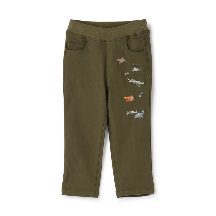 [Popular Item Restocked] [Not Available at Physical Stores] Dinosaur Embroidered Long-Length Straight Pants,, medium