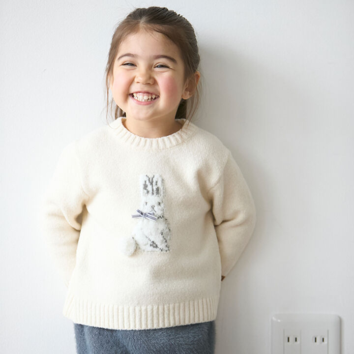 [Matching/Fluffy and Soft] Animal Knitwear (Kids Size),Ivory, medium image number 16