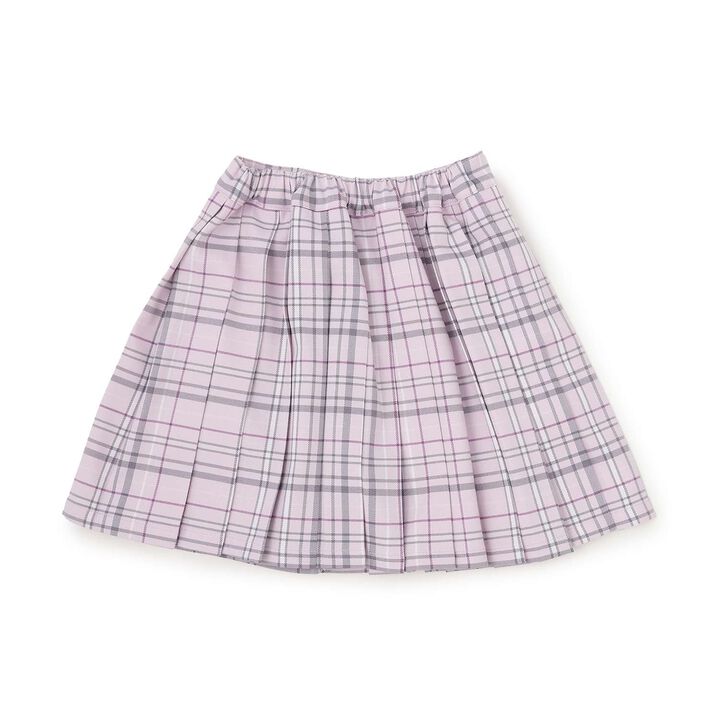 Checkered Pleated Skirt-Pants,Blue, medium image number 9