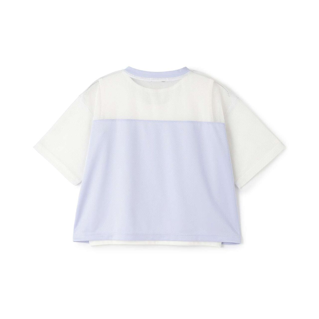 [Quick-Dry Absorbent] [Cool Touch] Mesh Docking Ribbon Appliqu&eacute; T-Shirt & Tank Top Set,Lavender, large image number 1