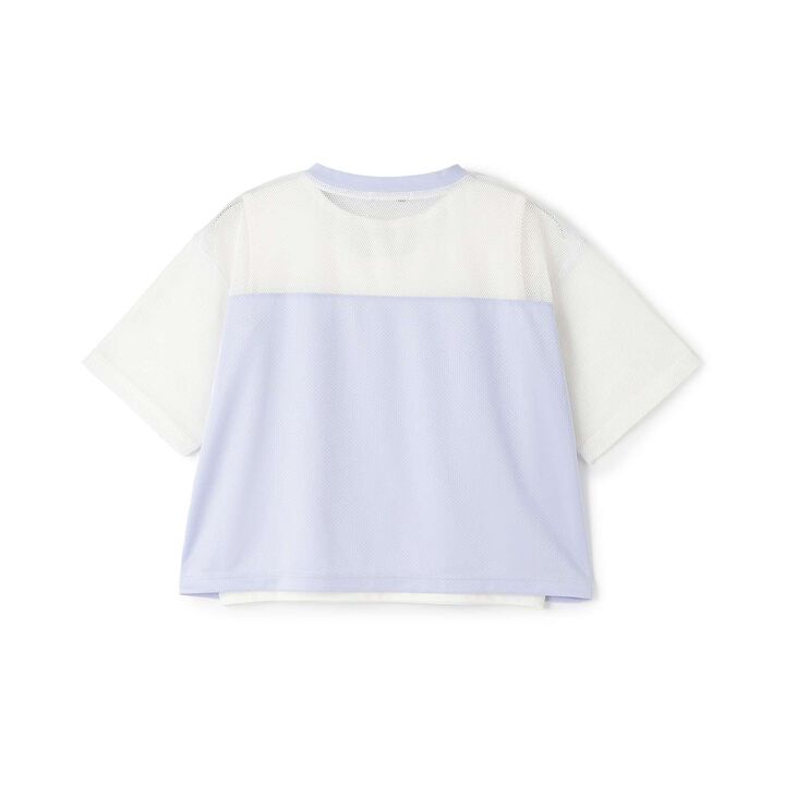 [Quick-Dry Absorbent] [Cool Touch] Mesh Docking Ribbon Appliqu&eacute; T-Shirt & Tank Top Set,Lavender, medium image number 1
