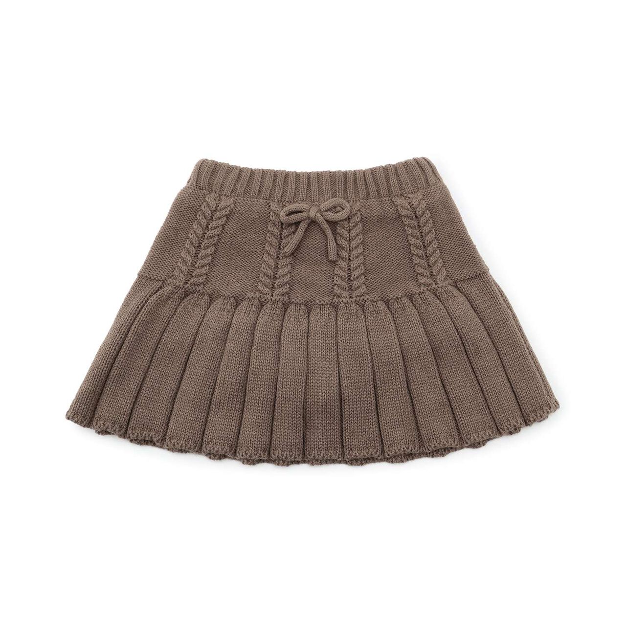 Knit Pleated Skirt,Ivory, large image number 3