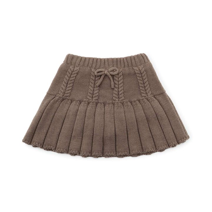 Knit Pleated Skirt,Ivory, medium image number 3