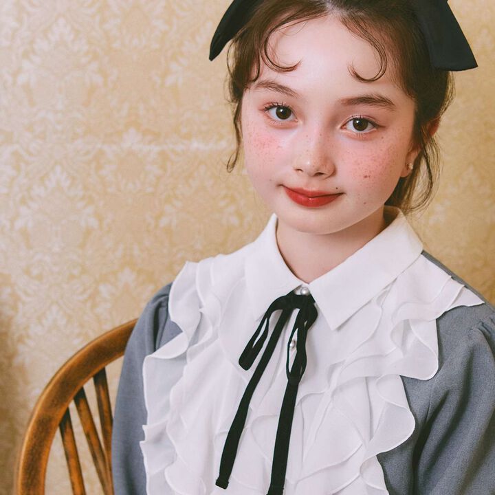 Frill Yoke One-Piece Dress♪,Gray, medium image number 15