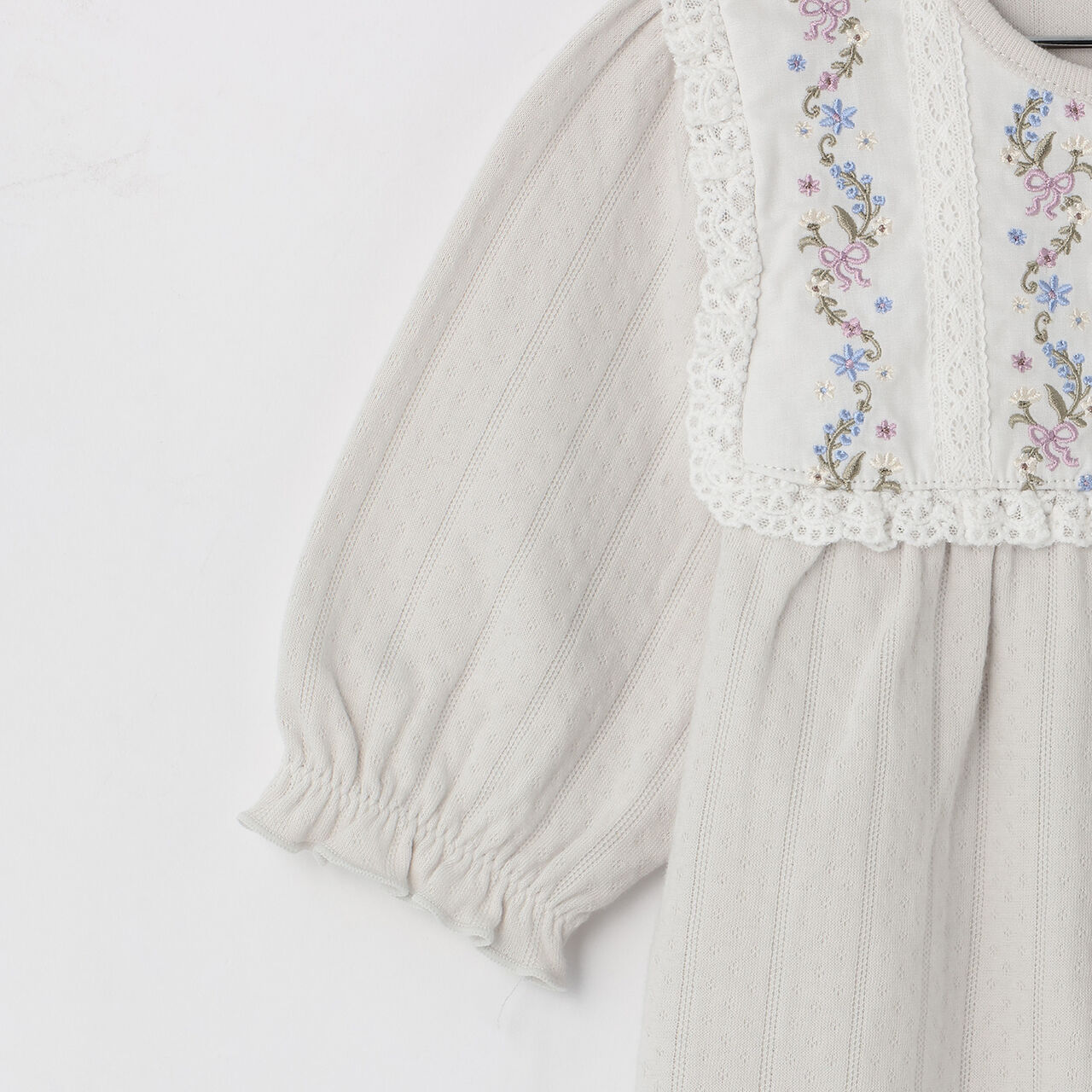 [Organic] Embroidered 2-Way Romper,Light green, large image number 5