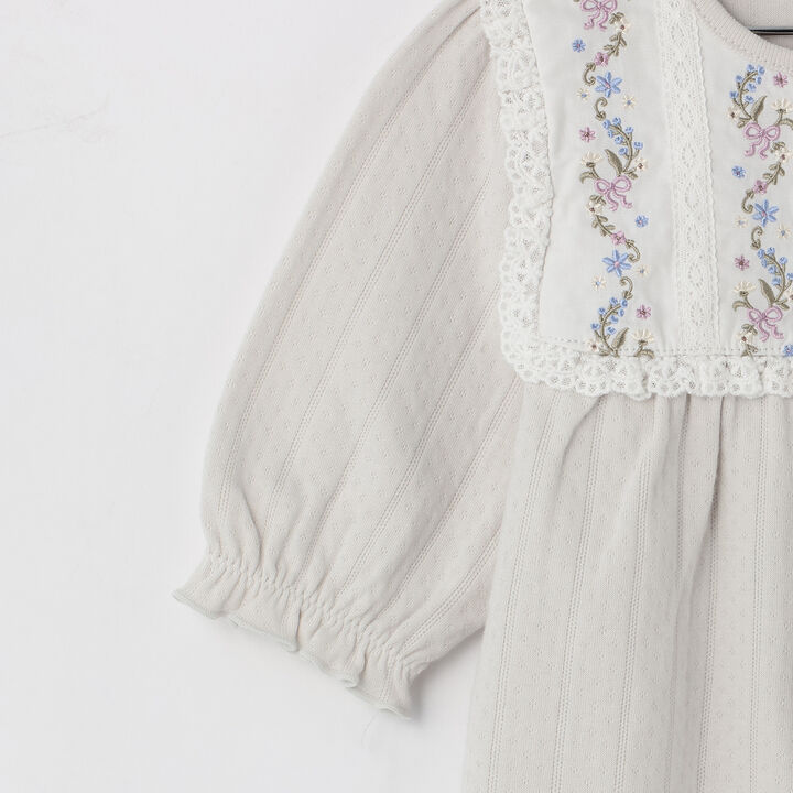 [Organic] Embroidered 2-Way Romper,Light green, medium image number 5