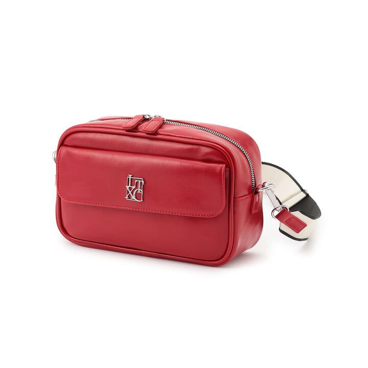 [LTXC] Jacquard Tape Flap Shoulder Bag,Red, medium image number 0