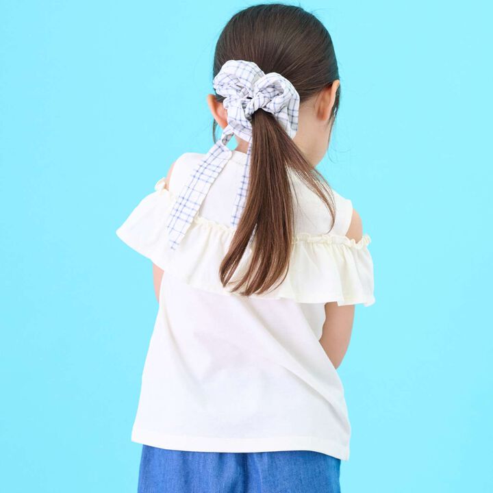 [Sanrio角色們/涼感] 露肩圖案短袖T恤,象牙白, medium image number 1