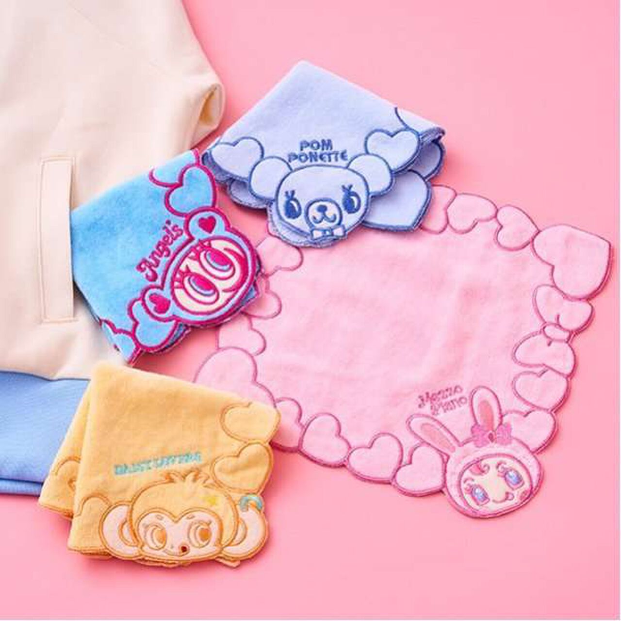 Berie-chan Embroidered Handkerchief,Pink, large image number 7