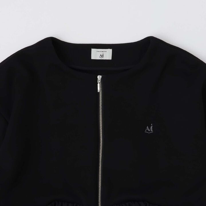 [AMI] Cardigan with Balloon Zipper,Black, medium image number 2