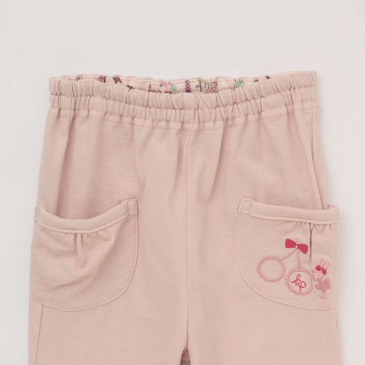 Denim-Style Knit Twill Cuffed Long Pants,Black, large image number 2