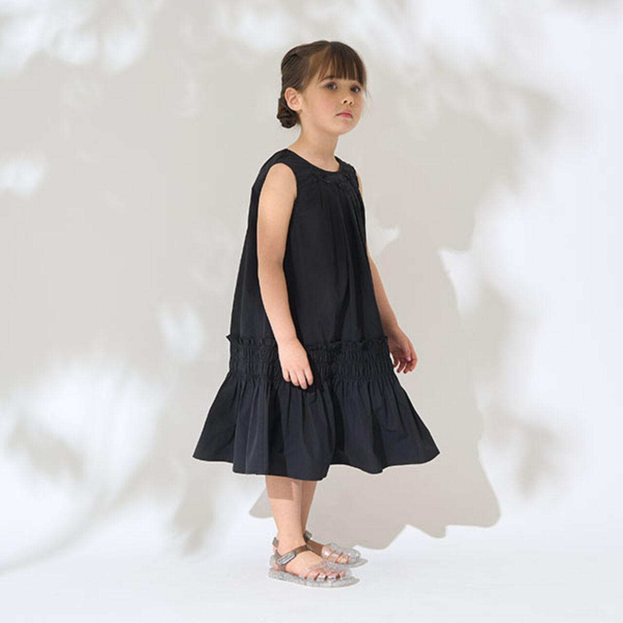 Shirred Tiered One-Piece Dress,Off white, large image number 30