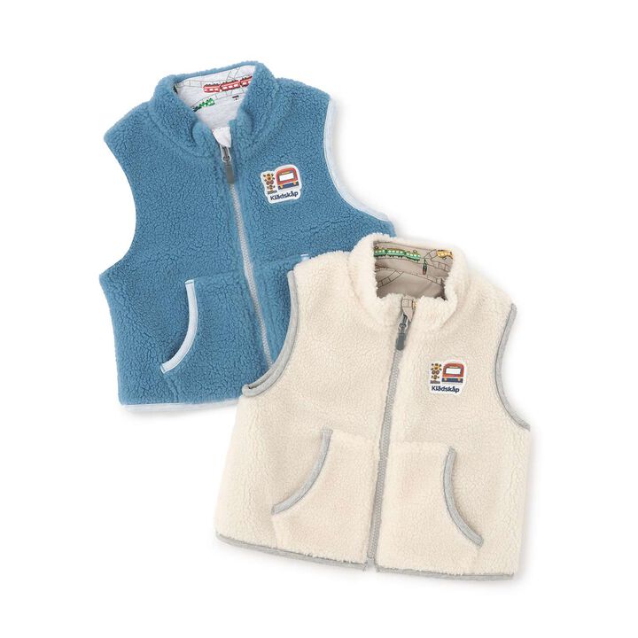 Train Reversible Boa Vest,Off white, medium image number 3