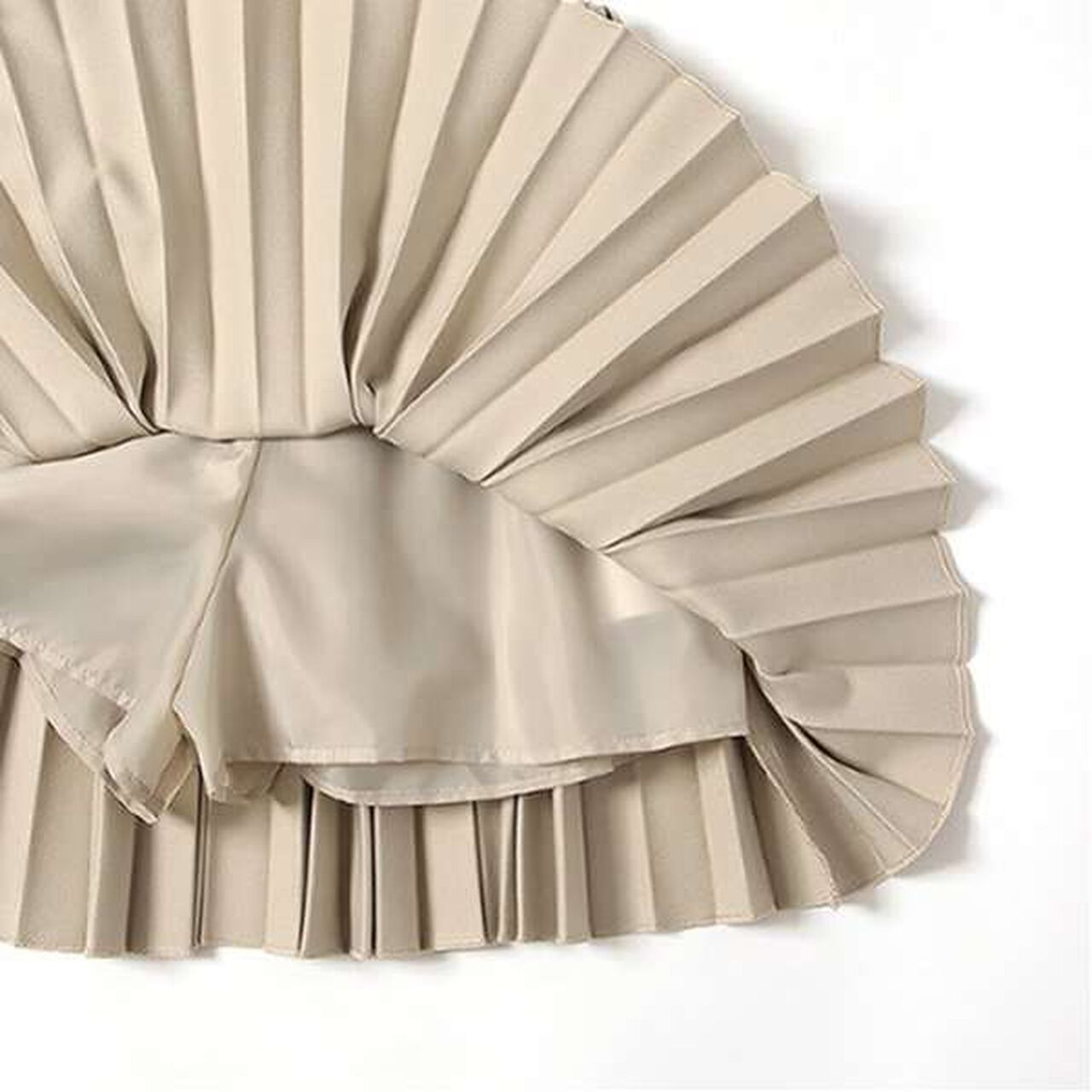 Narrow Pleated Skirt,Beige, large image number 9