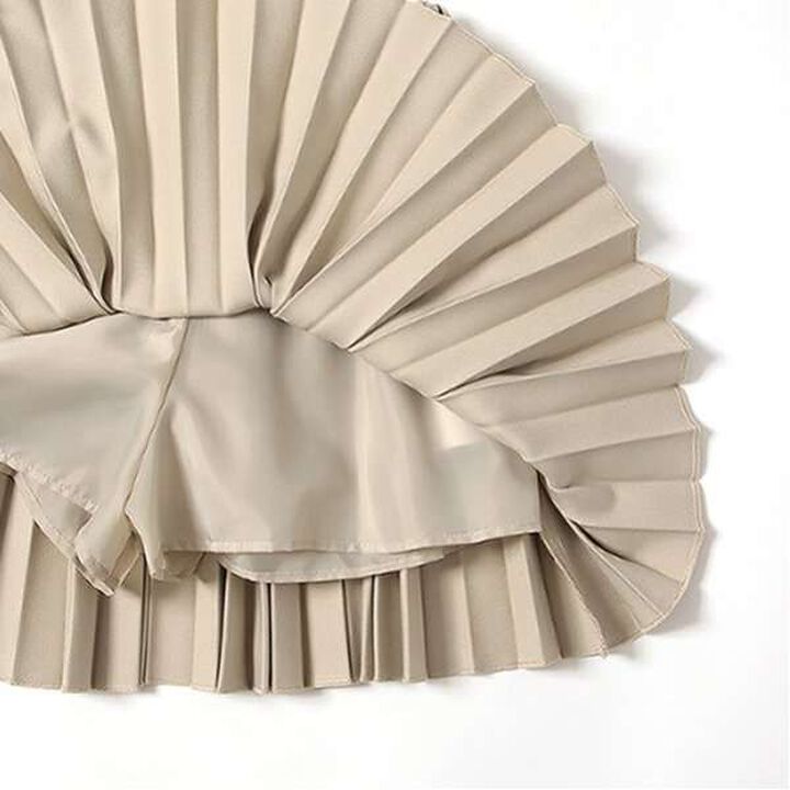 Narrow Pleated Skirt,Beige, medium image number 9