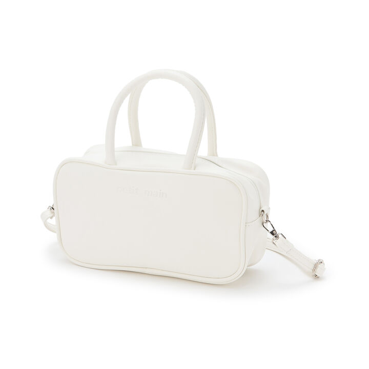 Link Leather-Look Boston Bag,Off white, medium image number 0