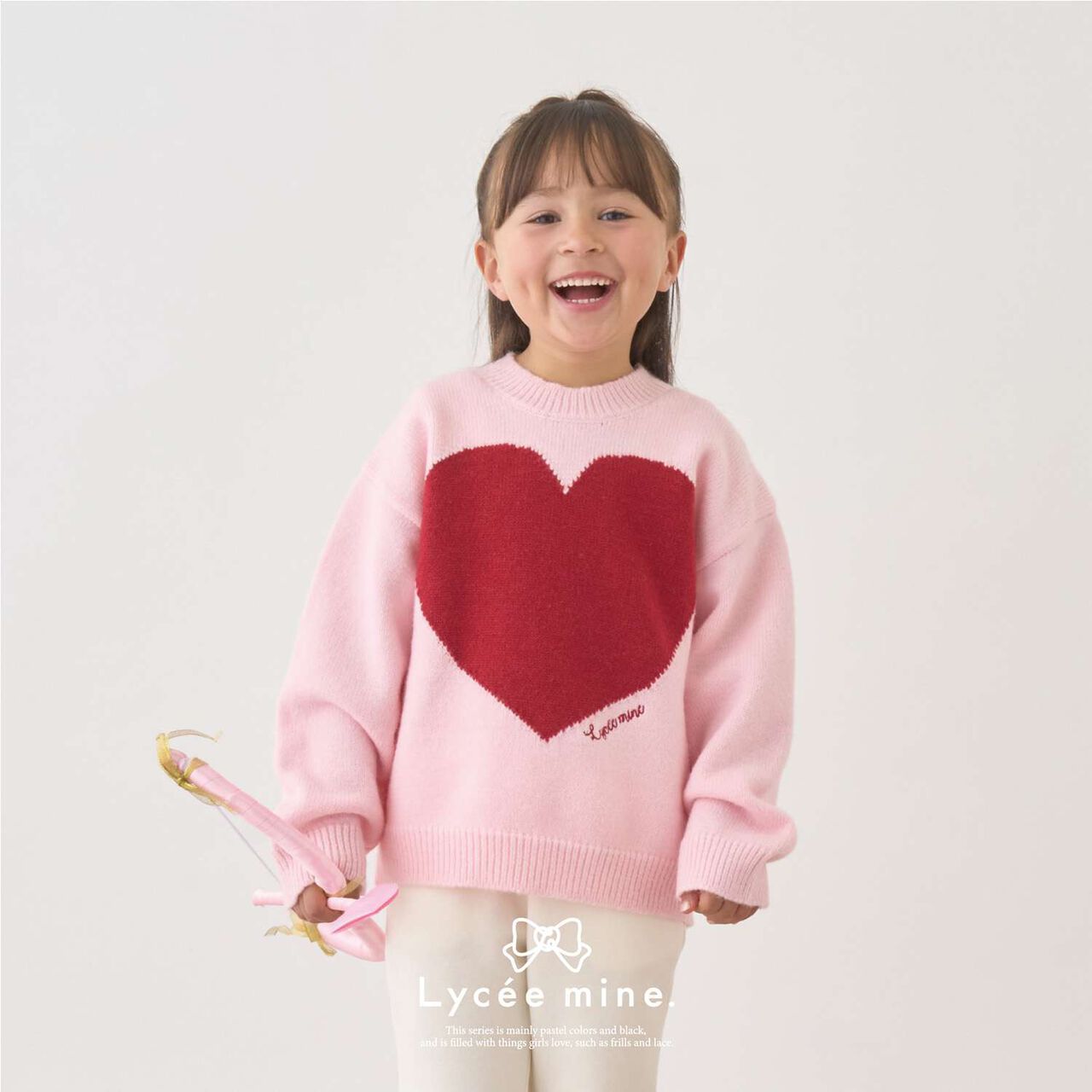 [Lycee Mine Ballet Series] Heart Sweater,Light pink, large image number 0