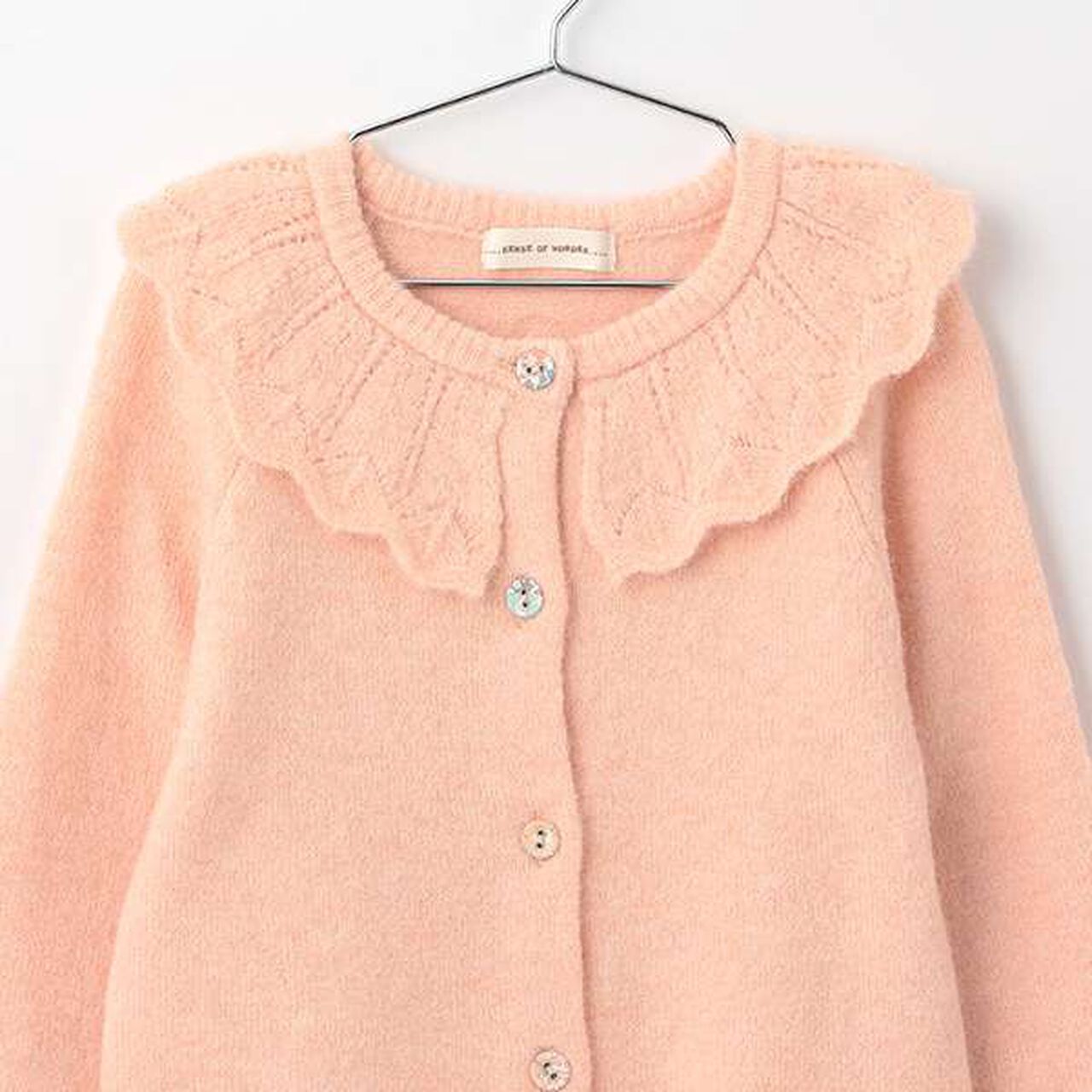 Collar Frill Cardigan,Off white, large image number 2