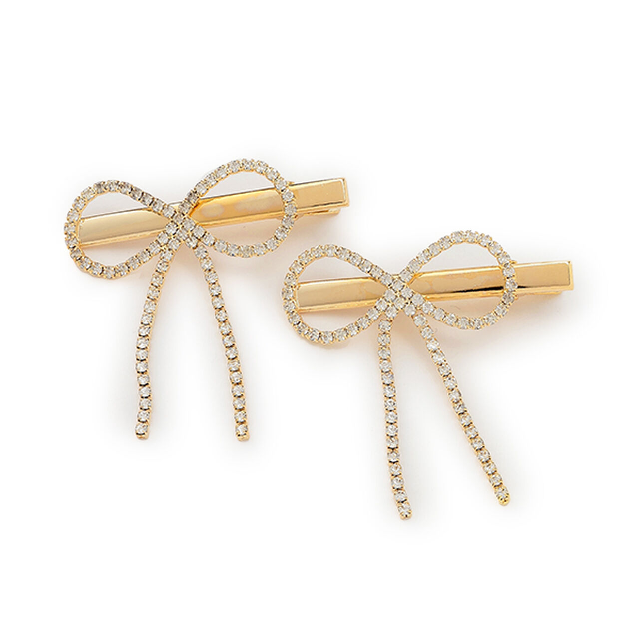 Sparkling Ribbon Clips (Set of 2),Gold, large image number 0