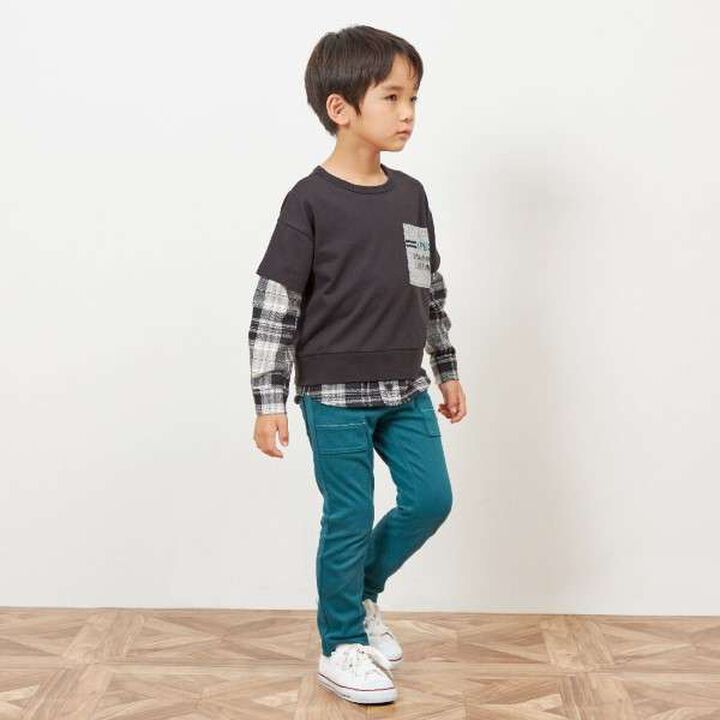 KPBOY Twill Stretch Brushed-Lining Pants [80-150],Green, medium image number 17