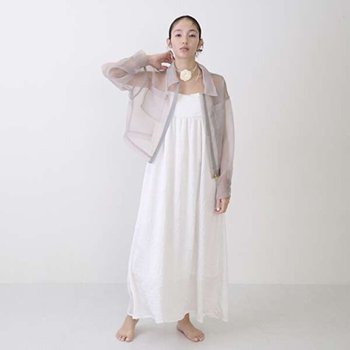 [LADIES] Sheer Shirt Jacket,White, medium image number 8