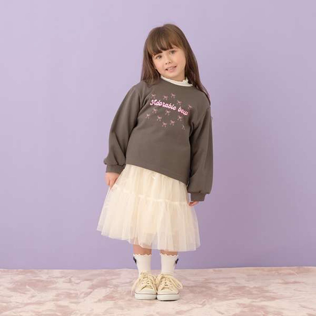 Tiered Tulle Skirt with Ribbon,Black, large image number 17