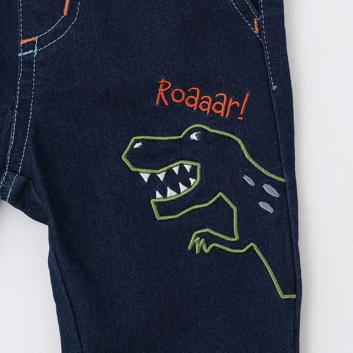 Dinosaur and Heavy Machinery Long-Length Straight Pants,Navy, medium image number 7