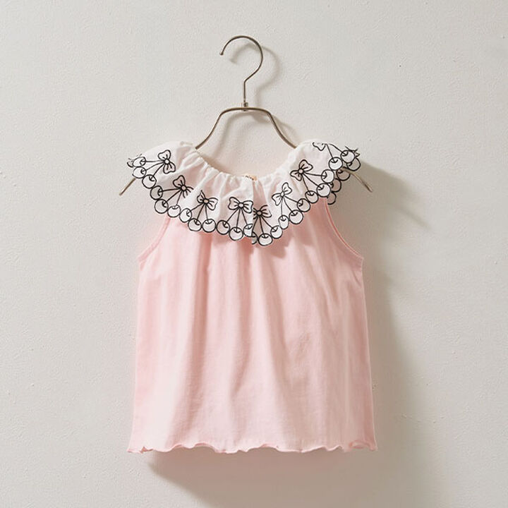 [Soft Cotton] Cherry Lace Collar Top,Light orange, medium image number 11