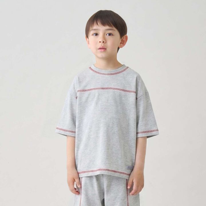 [Sun Protection] [Either Way Is Fine] [Heat-Shielding Jersey] Color-Blocked Stitch T-Shirt for Kids (Boys & Girls),, medium