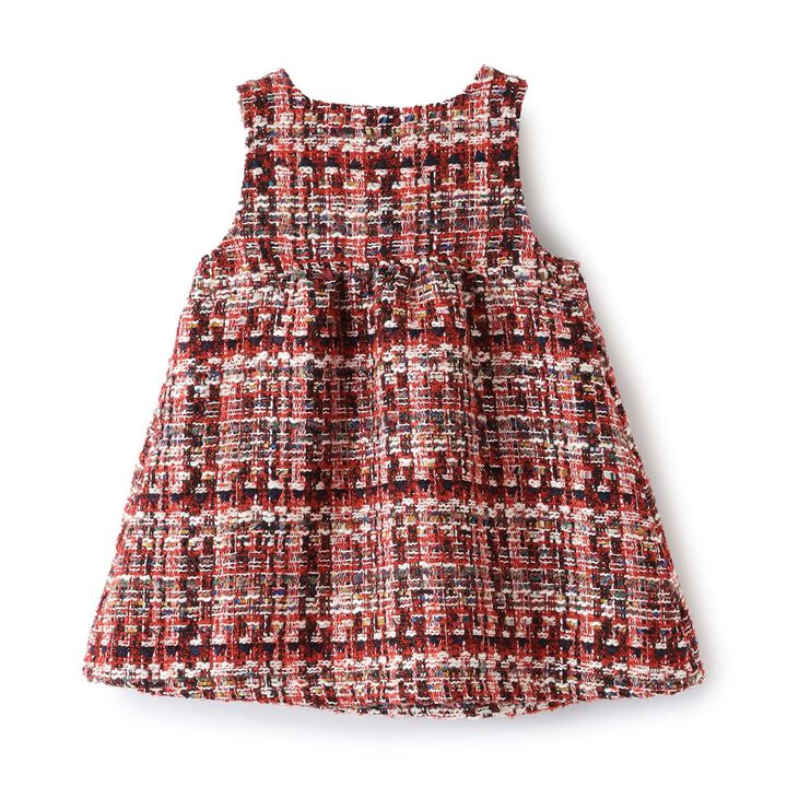 Roving Check Jumper Skirt,Red, medium image number 1