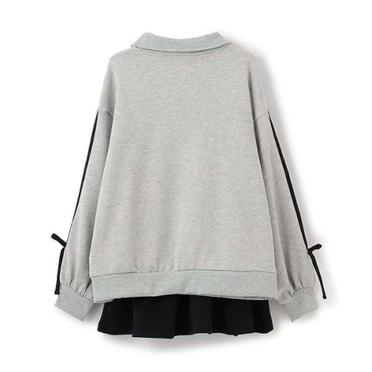 Half-Zip Pleated Set,Top gray, large image number 1