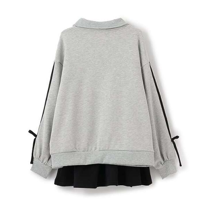 Half-Zip Pleated Set,Top gray, medium image number 1