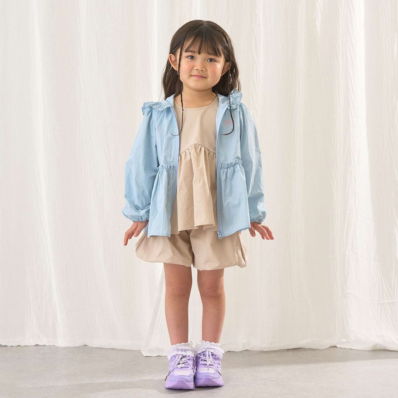 [Outfit Set] Wavy Peplum Blouse & Balloon Pants Set,Navy, large image number 21