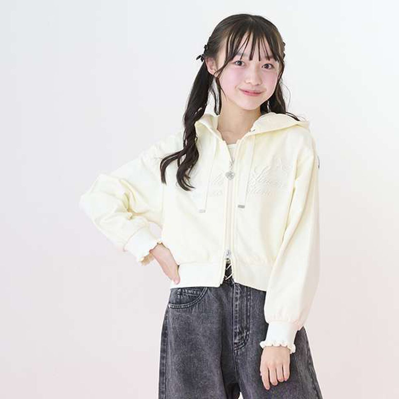 Antibacterial & Deodorizing Short-Length Double Zip Parka,Ivory, large image number 0