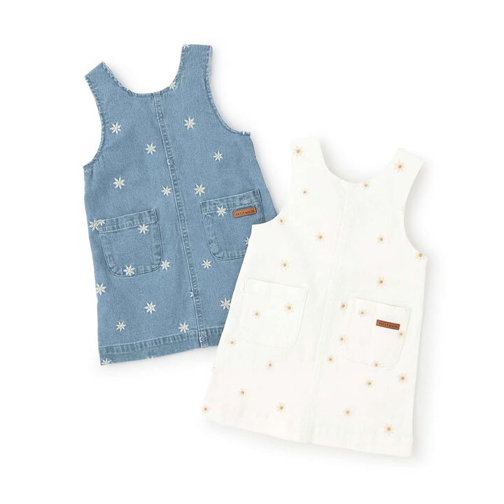 Flower Embroidery Jumper Skirt,Pearl white, medium image number 11