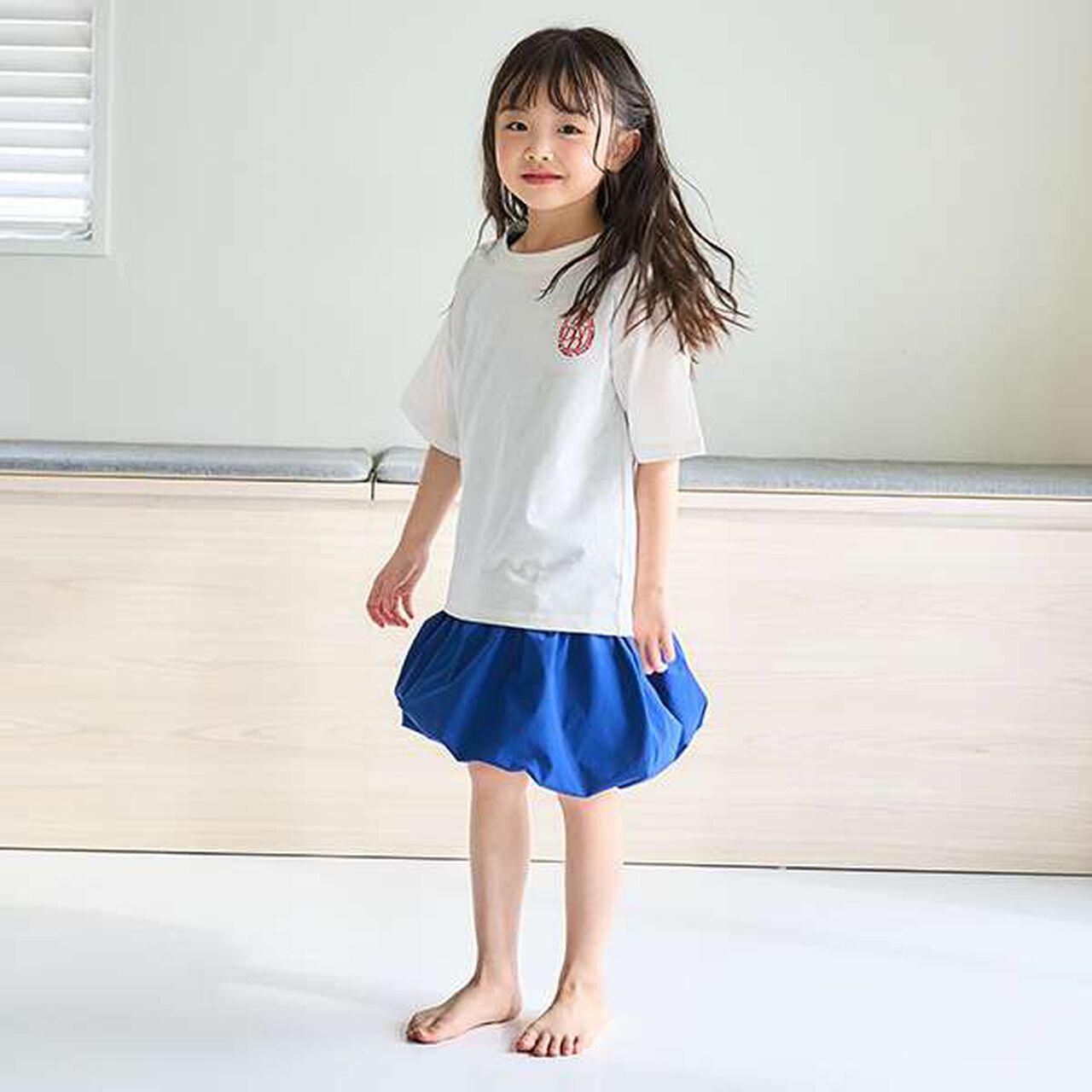 [100% Cotton 365D.] Wide T-Shirt with Embroidery,White, large image number 8