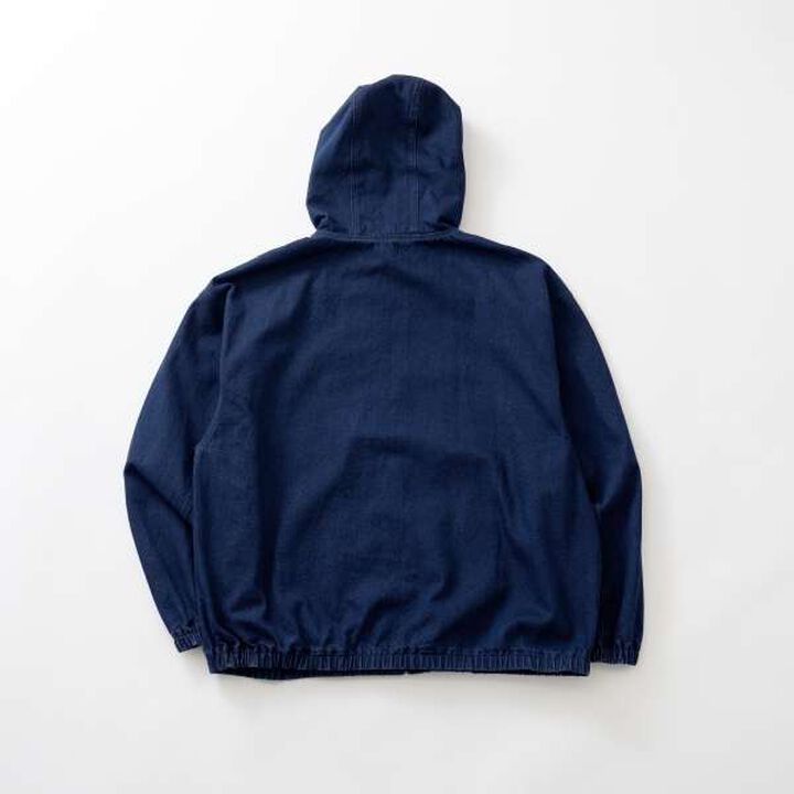 Hooded Denim Zip-Up Jacket,Deep blue, medium image number 5
