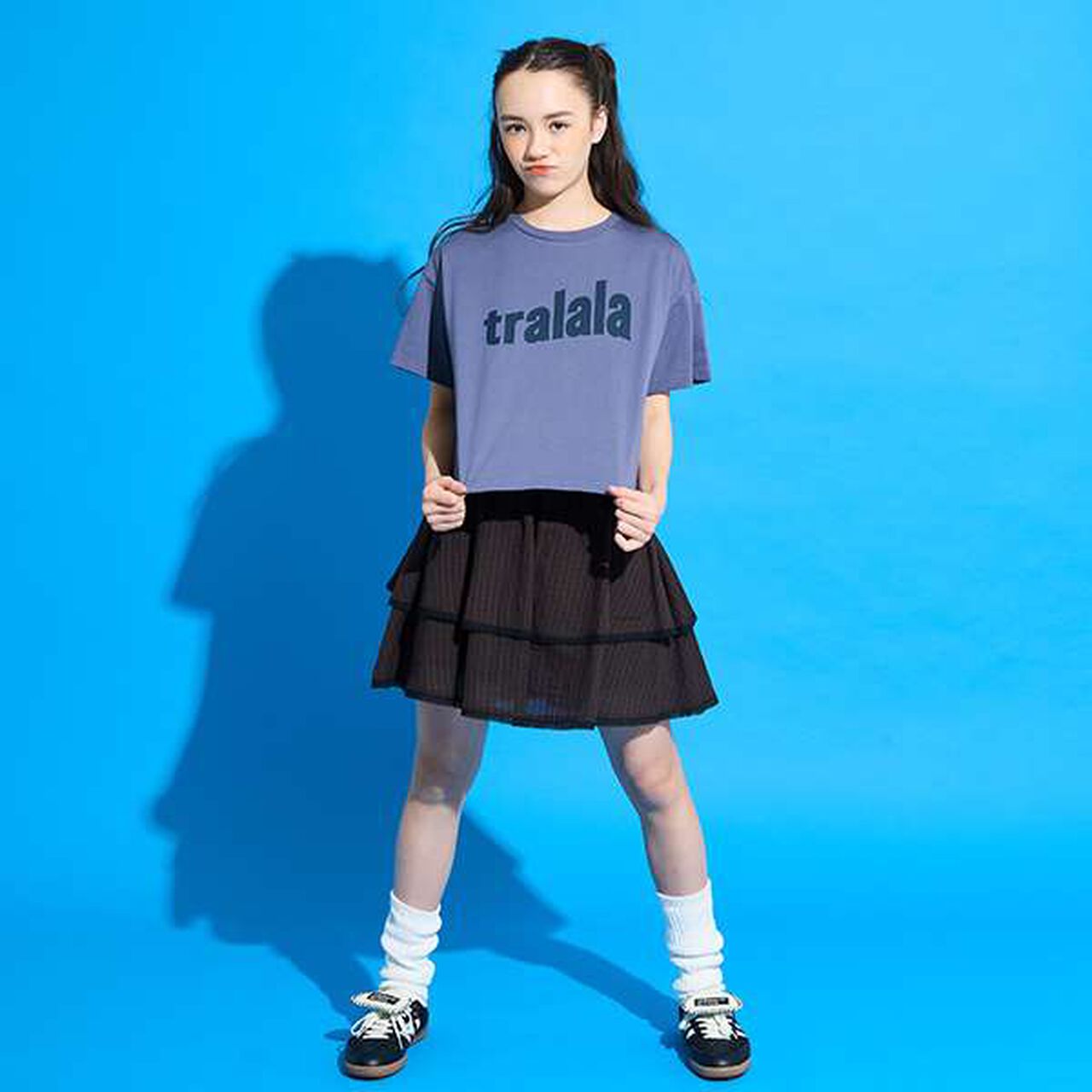 Tiered Frill Skirt with Shorts,Gray, large image number 12