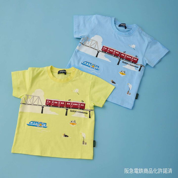 Hankyu Train Overpass Short Sleeve T-Shirt,Yellow, medium image number 13