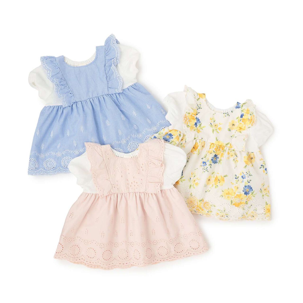 Short-Sleeve Tunic with Shoulder Frills,Blue, large image number 13