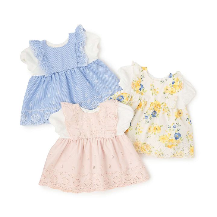 Short-Sleeve Tunic with Shoulder Frills,Blue, medium image number 13
