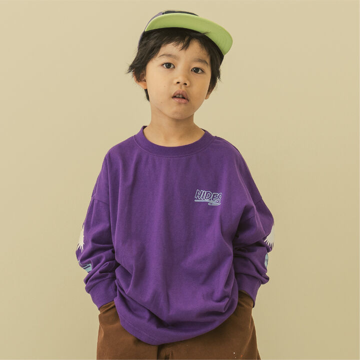 [Stain-Resistant] Big Sleeve Print Long-Sleeve T-Shirt,, medium