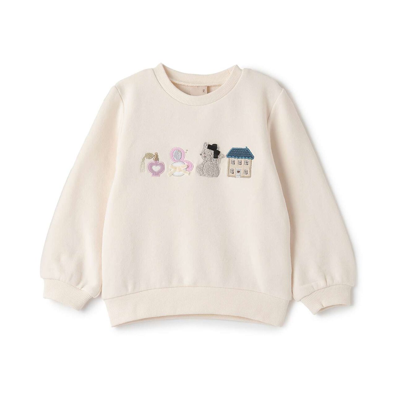Fluffy Assorted Appliqu&eacute; Sweatshirt,Ivory, large image number 0
