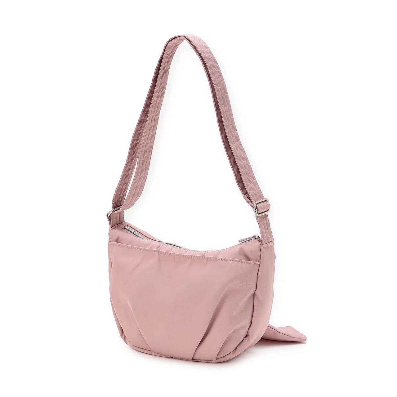 Fluffy Ribbon Crescent Shoulder Bag,Black, large image number 1