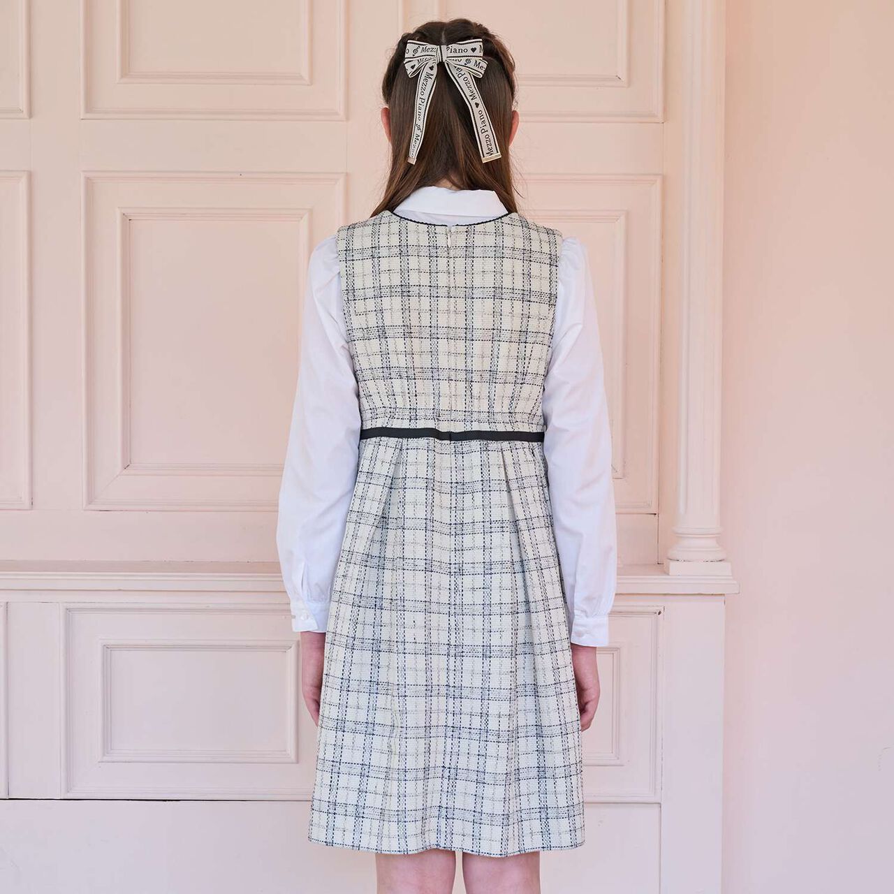 Tweed Jumper Skirt♪,Ivory, large image number 14