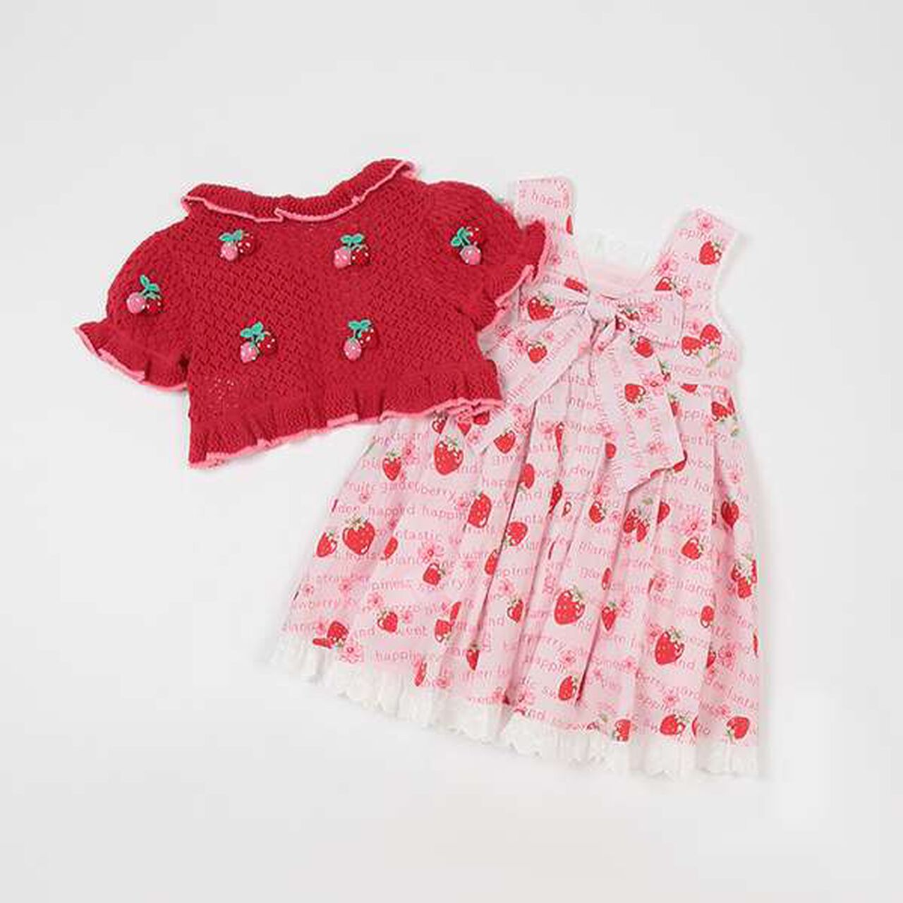 35th Strawberry Pattern Bolero & One-Piece Dress,Pink, large image number 1