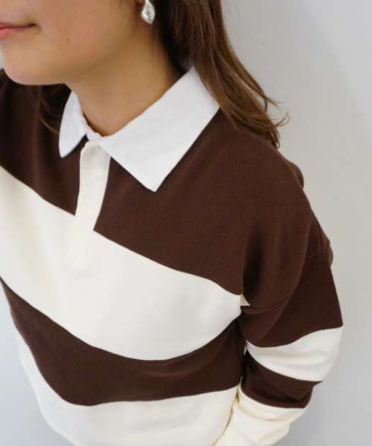 Sweatshirt Polo Shirt,Navy, large image number 7