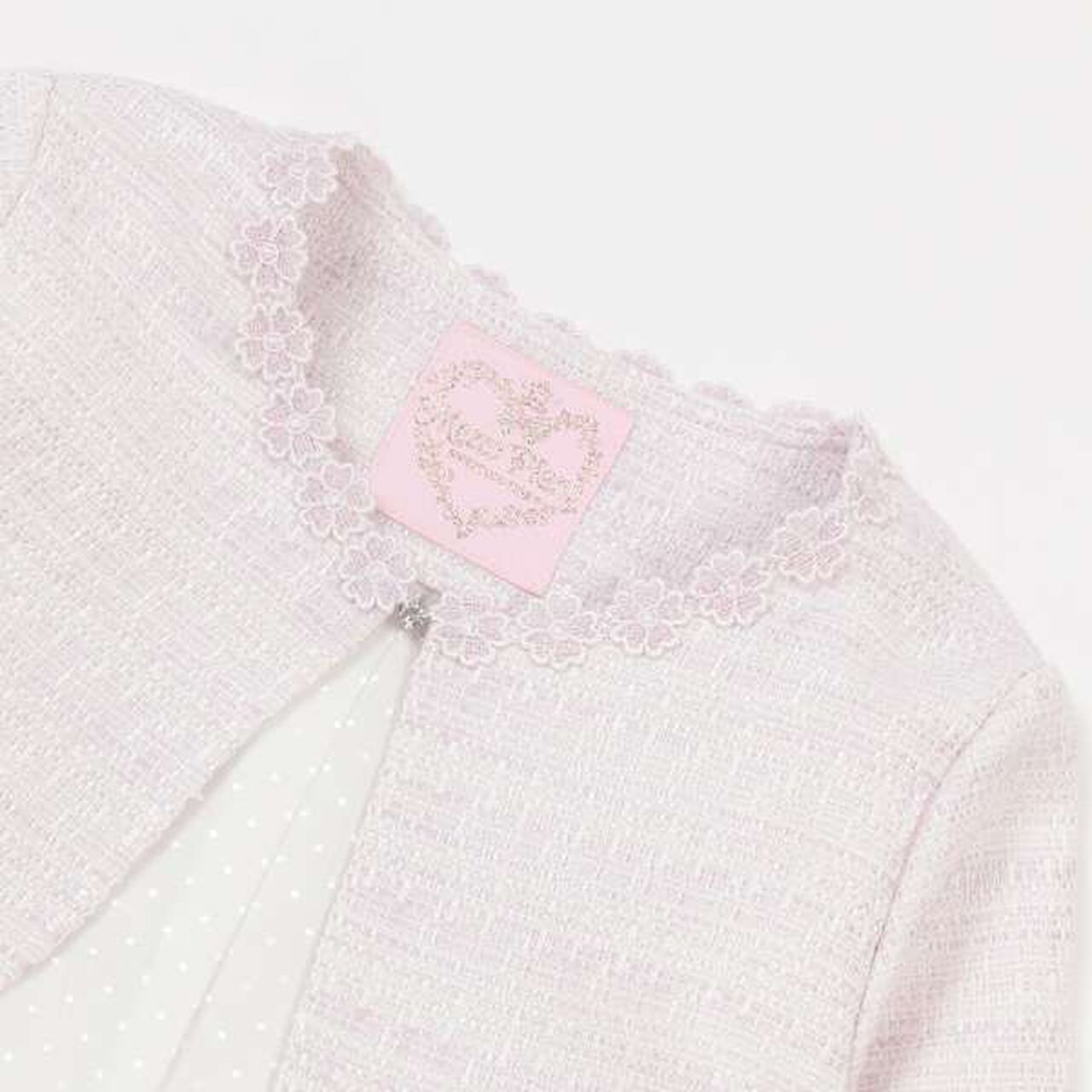 Fancy Tweed Scalloped Hem Jacket,Off white, large image number 6