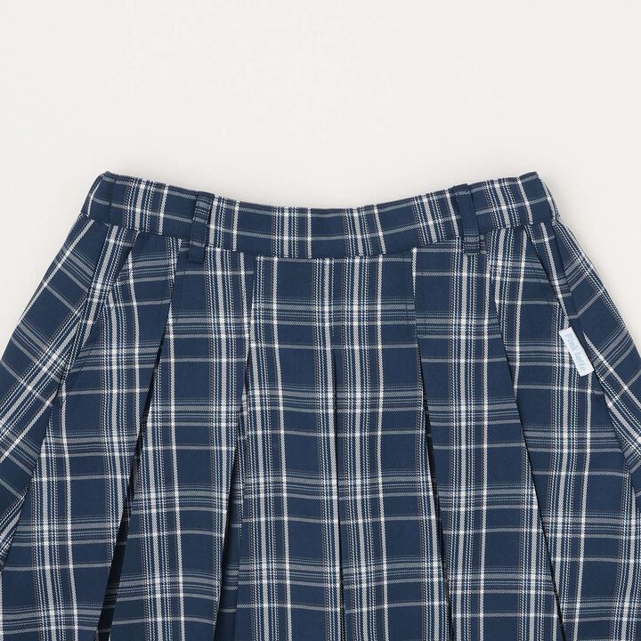 Checkered Front Pleated Skirt,Light beige, medium image number 2